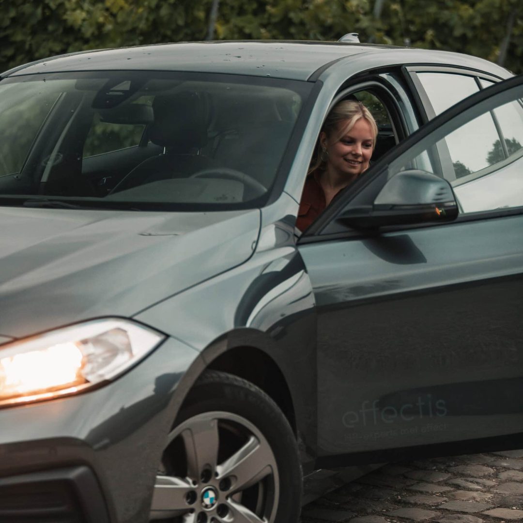 auto vrouw bedrijfswagen